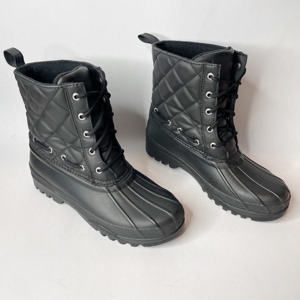 Sperry Black Quilted Winter & Rain Boots